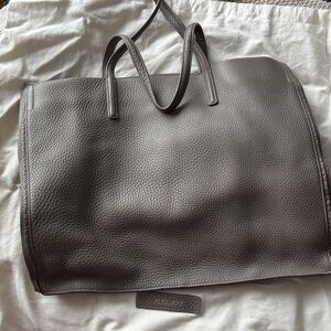 Auxiliary Charcoal Leather Carryall